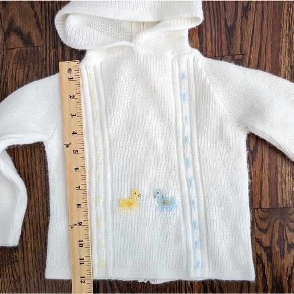 Vintage Baby Boy Infanta White Jacket Duck Embroidered Hooded 12 Month Easter - Picture 5 of 7
